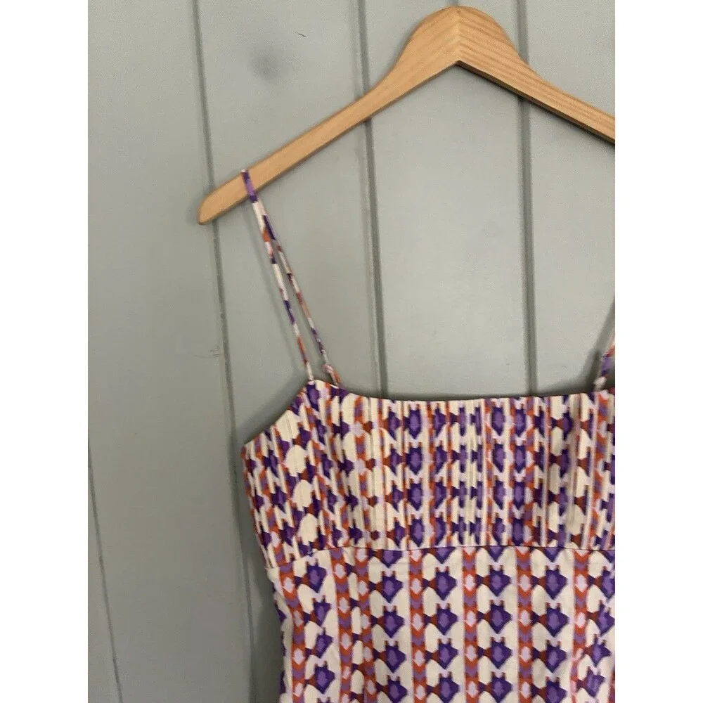 NWT Anthropologie Maeve The Ophelia Sleeveless Linen Mini Dress 4 Purple Orange - Picture 3 of 8